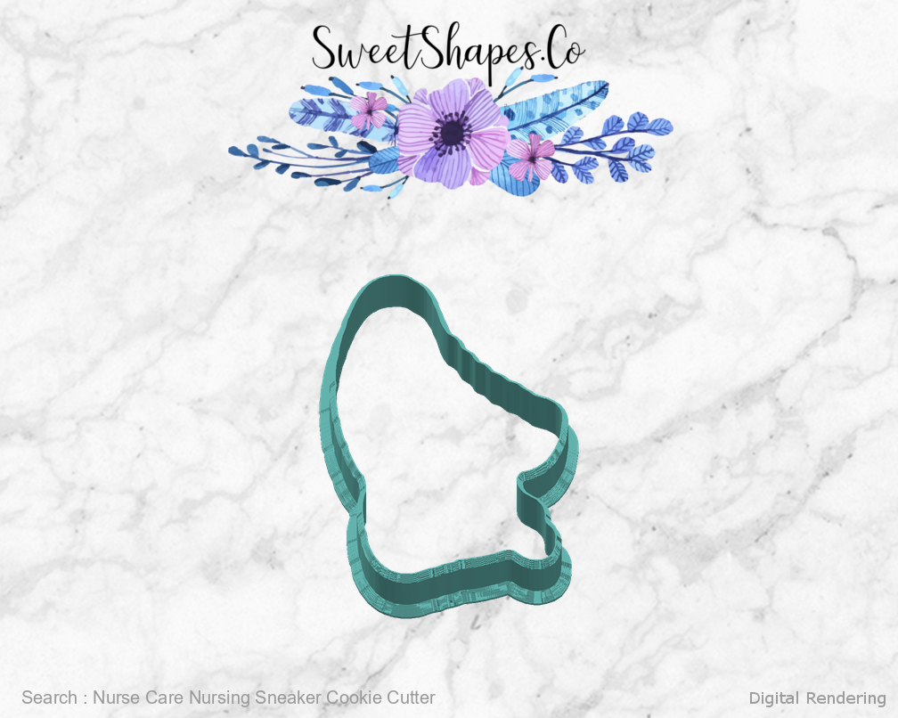 Nurse Care Nursing Sneaker Cookie Cutter — right view