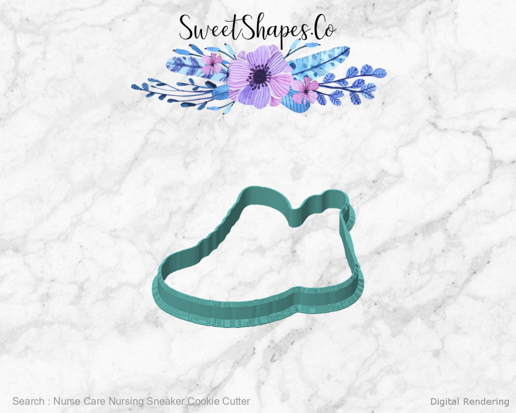 Nurse Care Nursing Sneaker Cookie Cutter — front view
