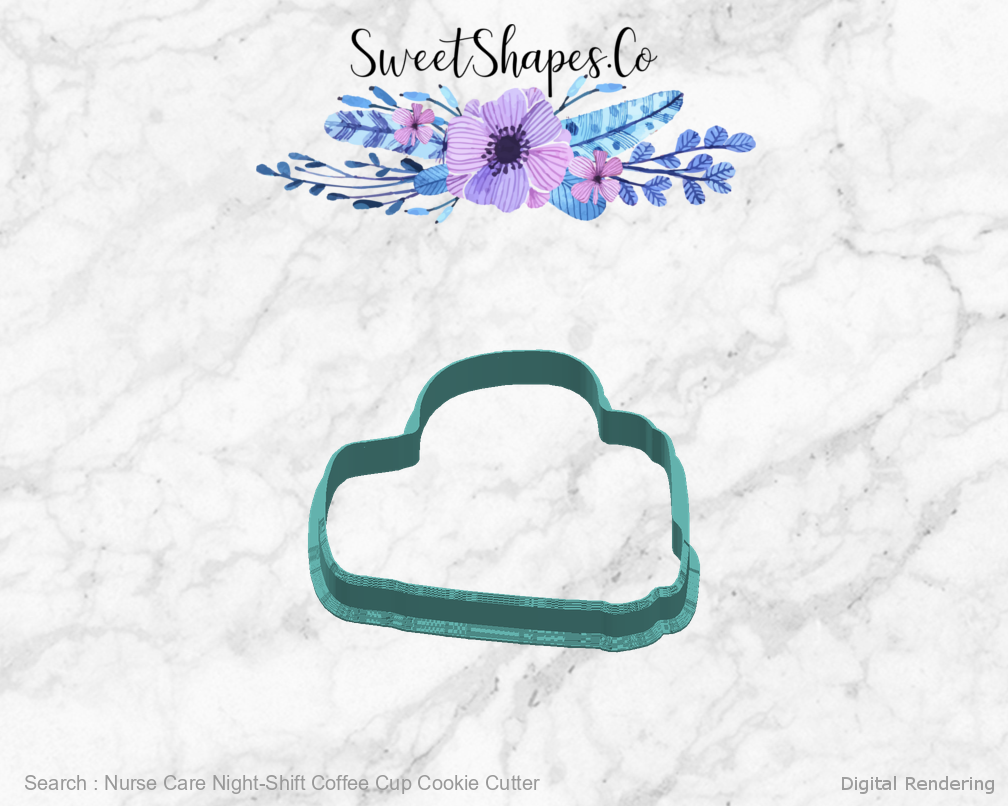 Nurse Care Night-Shift Coffee Cup Cookie Cutter — right view