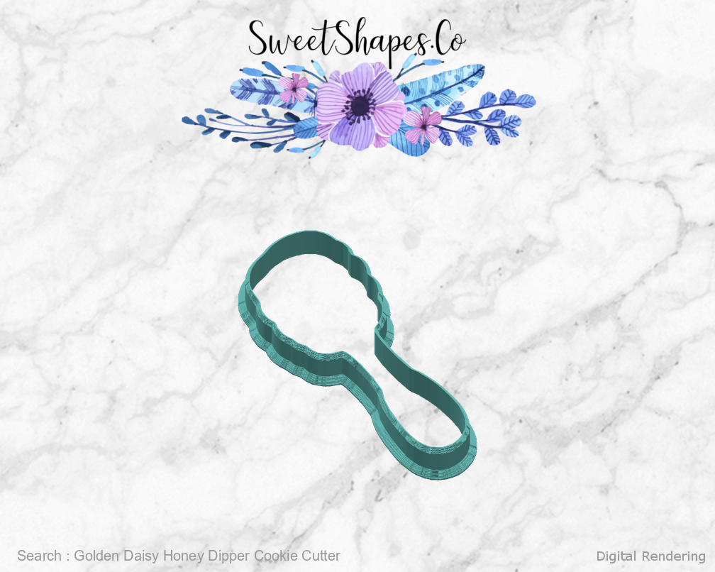 Golden Daisy Honey Dipper Cookie Cutter — right view