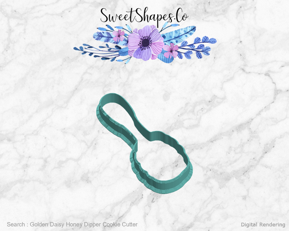Golden Daisy Honey Dipper Cookie Cutter — left view