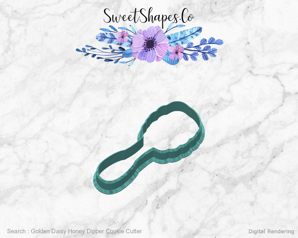 Golden Daisy Honey Dipper Cookie Cutter — back view