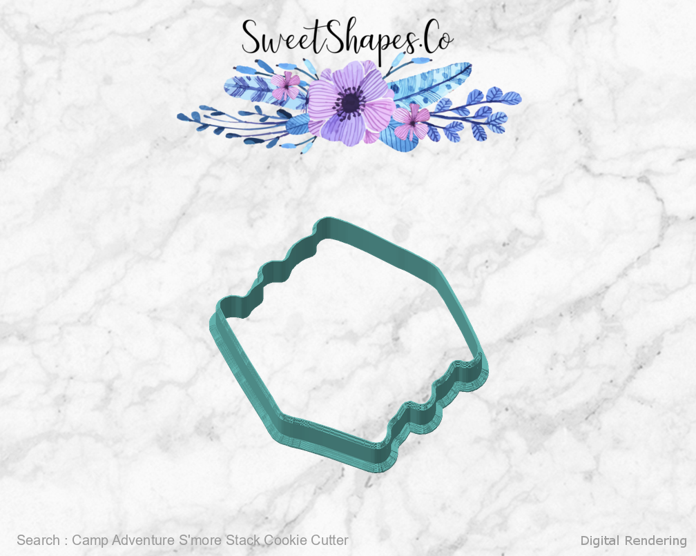 Camp Adventure S'more Stack Cookie Cutter — angled front view