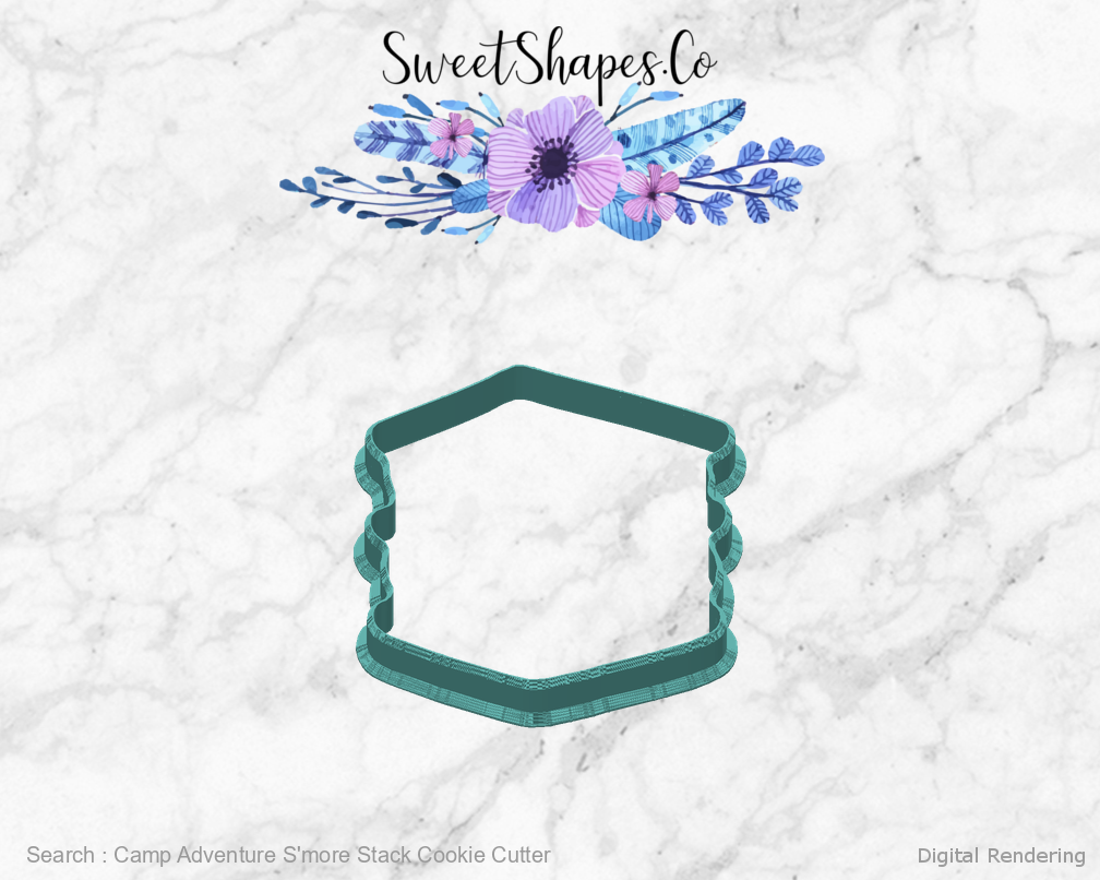 Camp Adventure S'more Stack Cookie Cutter — back view
