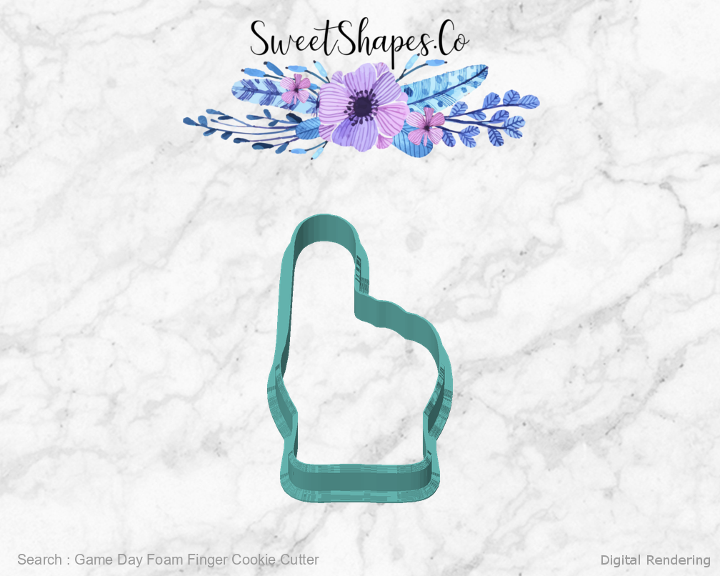 Game Day Foam Finger Cookie Cutter — front view