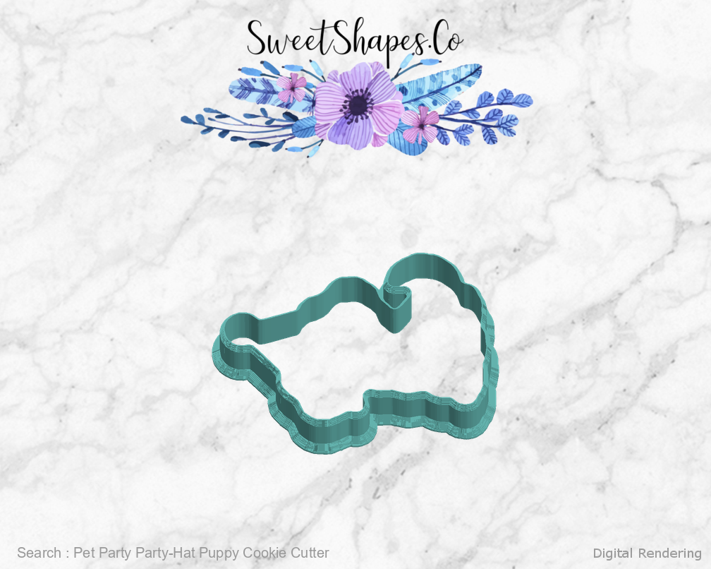 Pet Party Party-Hat Puppy Cookie Cutter — left view