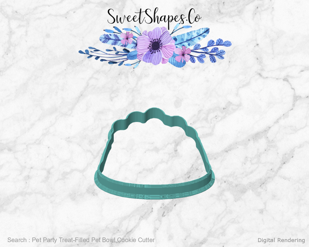 Pet Party Treat-Filled Pet Bowl Cookie Cutter — front view
