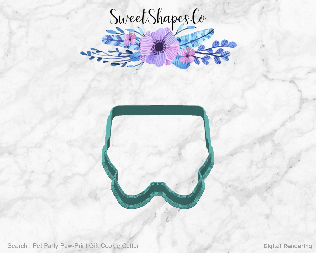 Pet Party Paw-Print Gift Cookie Cutter — back view