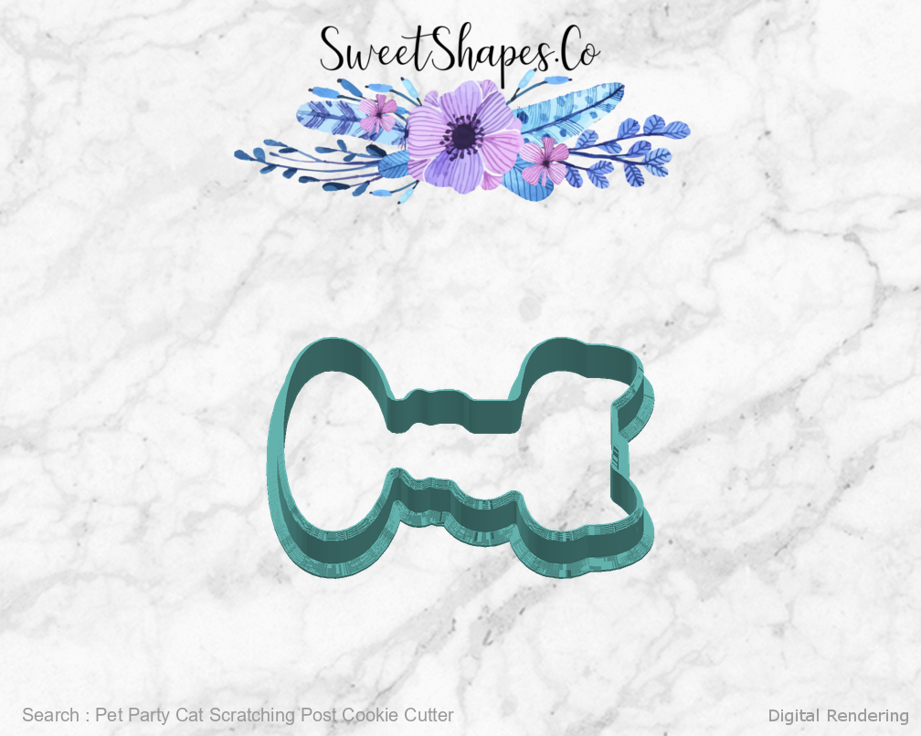 Pet Party Cat Scratching Post Cookie Cutter — right view