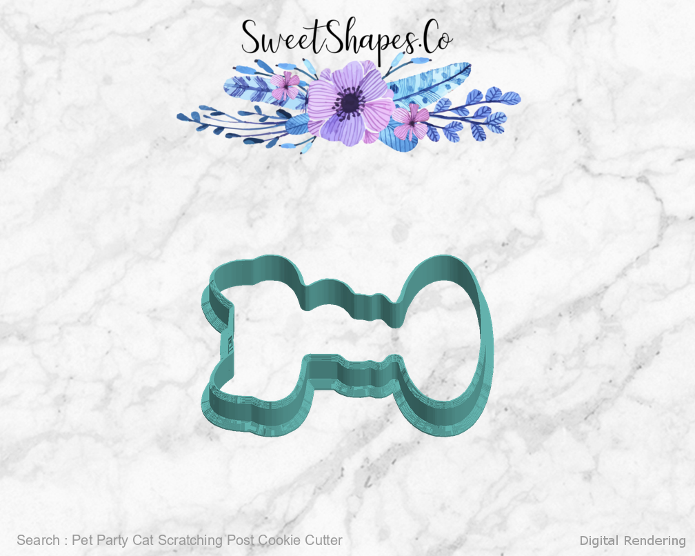 Pet Party Cat Scratching Post Cookie Cutter — left view