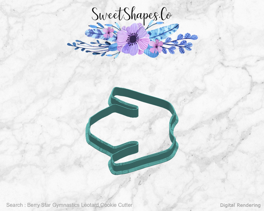 Berry Star Gymnastics Leotard Cookie Cutter — right view