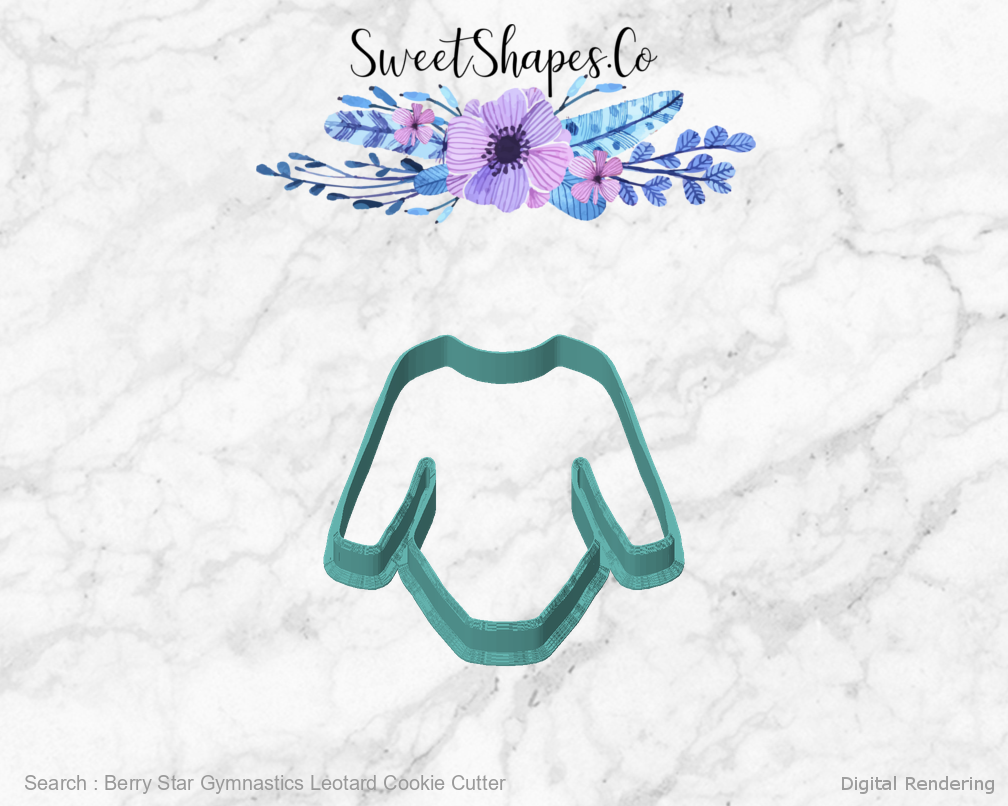 Berry Star Gymnastics Leotard Cookie Cutter — front view