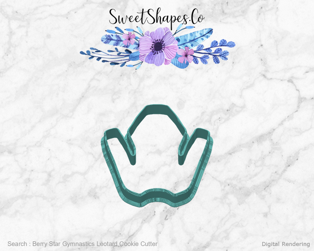 Berry Star Gymnastics Leotard Cookie Cutter — back view