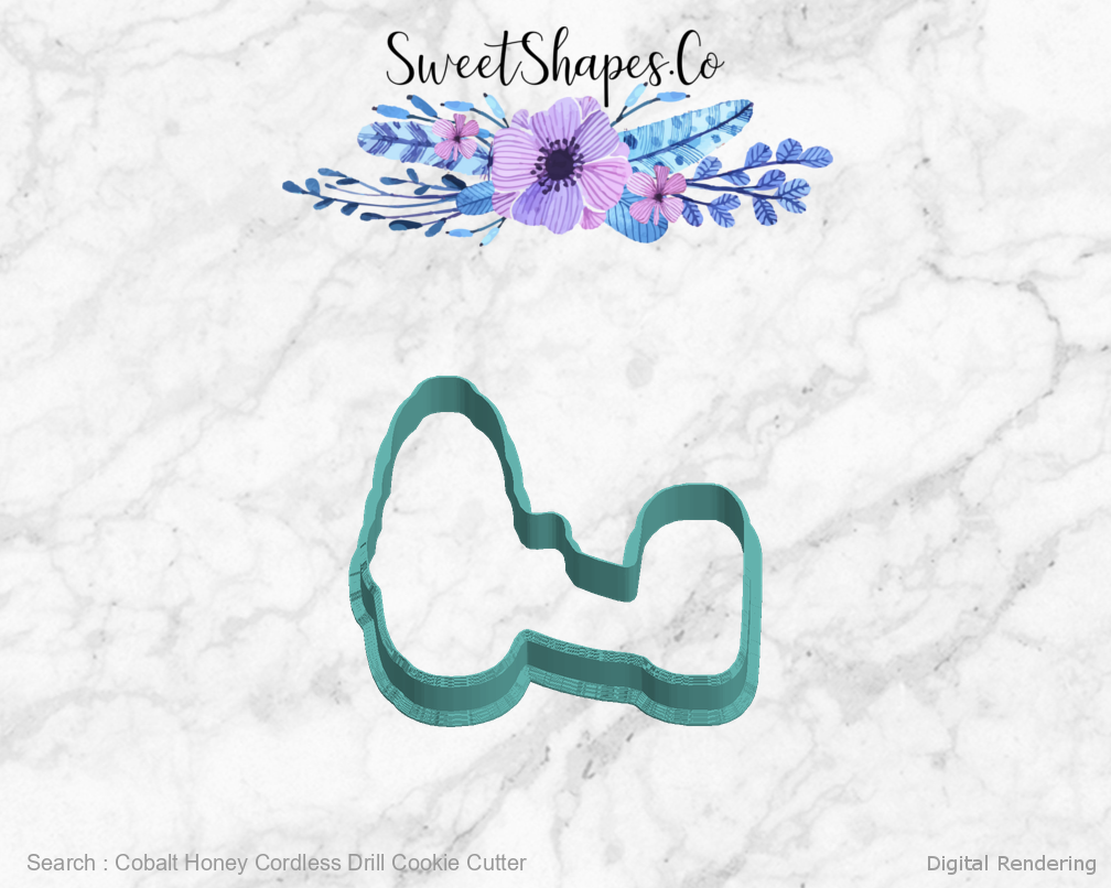 Cobalt Honey Cordless Drill Cookie Cutter — left view