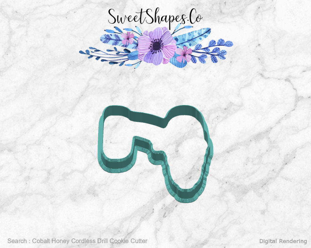 Cobalt Honey Cordless Drill Cookie Cutter — right view