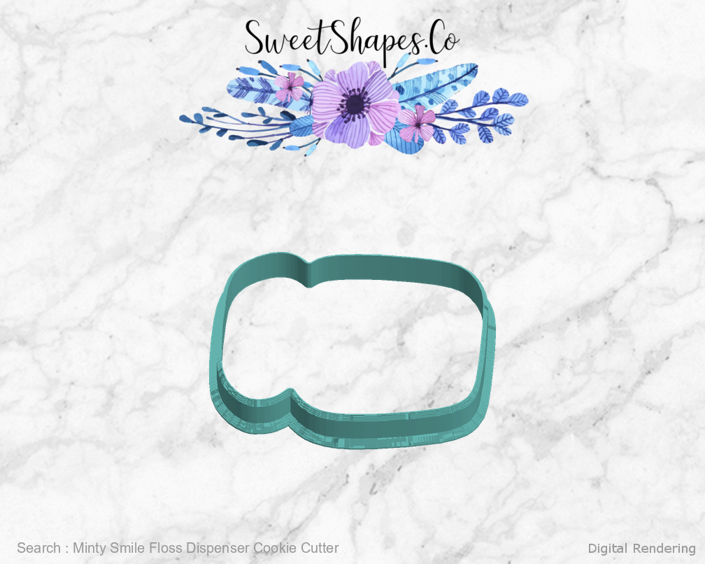 Minty Smile Floss Dispenser Cookie Cutter — left view