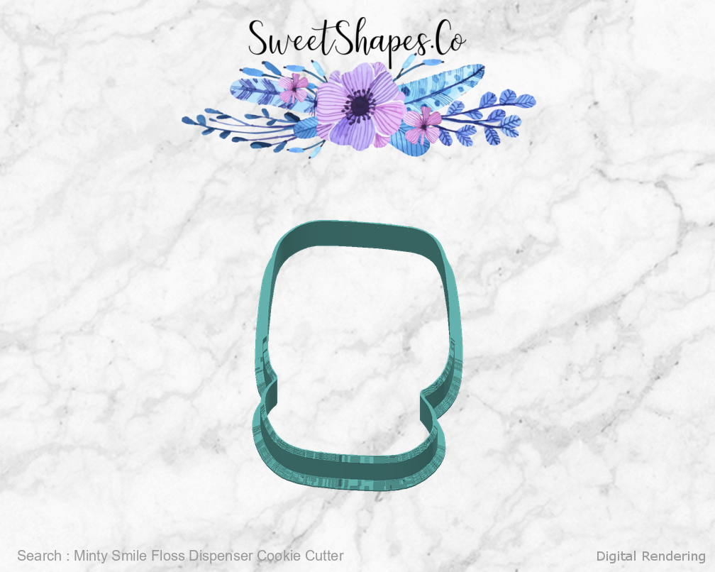 Minty Smile Floss Dispenser Cookie Cutter — back view