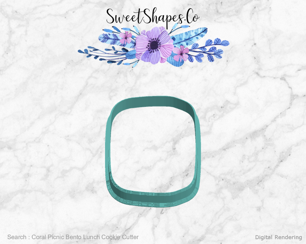 Coral Picnic Bento Lunch Cookie Cutter — left view