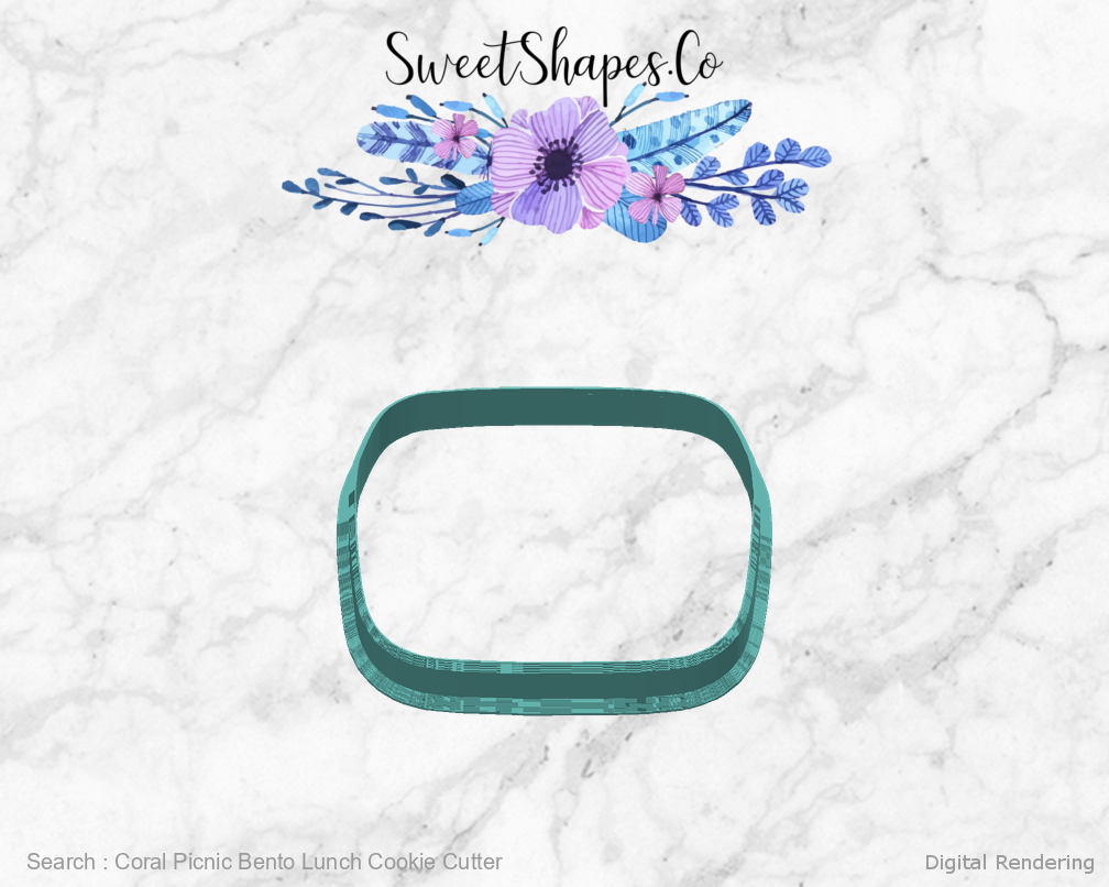 Coral Picnic Bento Lunch Cookie Cutter — back view