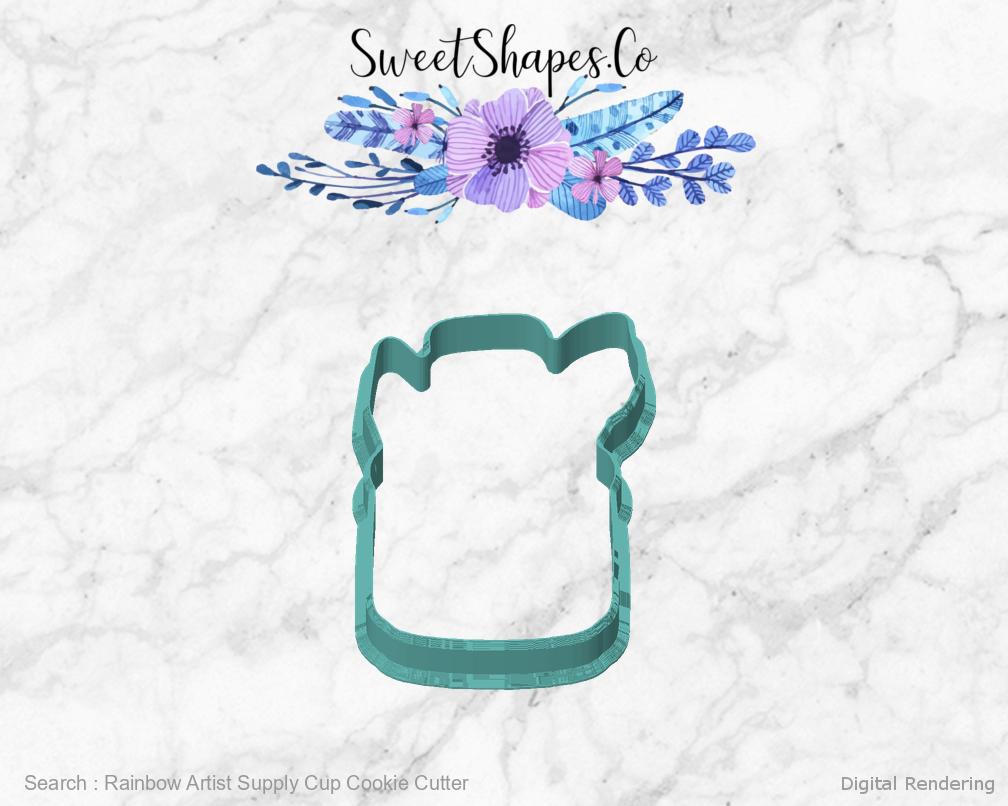 Rainbow Artist Supply Cup Cookie Cutter — front view