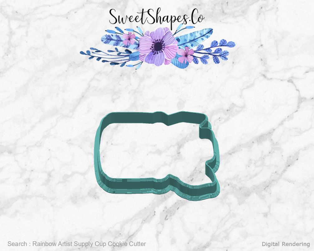 Rainbow Artist Supply Cup Cookie Cutter — right view