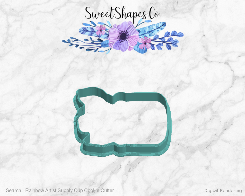 Rainbow Artist Supply Cup Cookie Cutter — left view