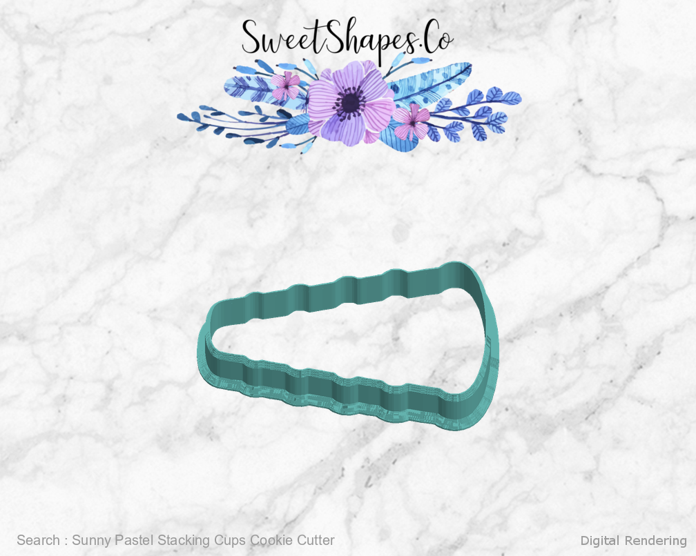 Sunny Pastel Stacking Cups Cookie Cutter — left view
