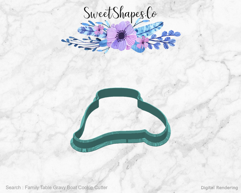 Family Table Gravy Boat Cookie Cutter — back view