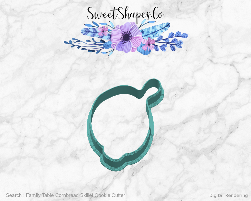 Family Table Cornbread Skillet Cookie Cutter — right view