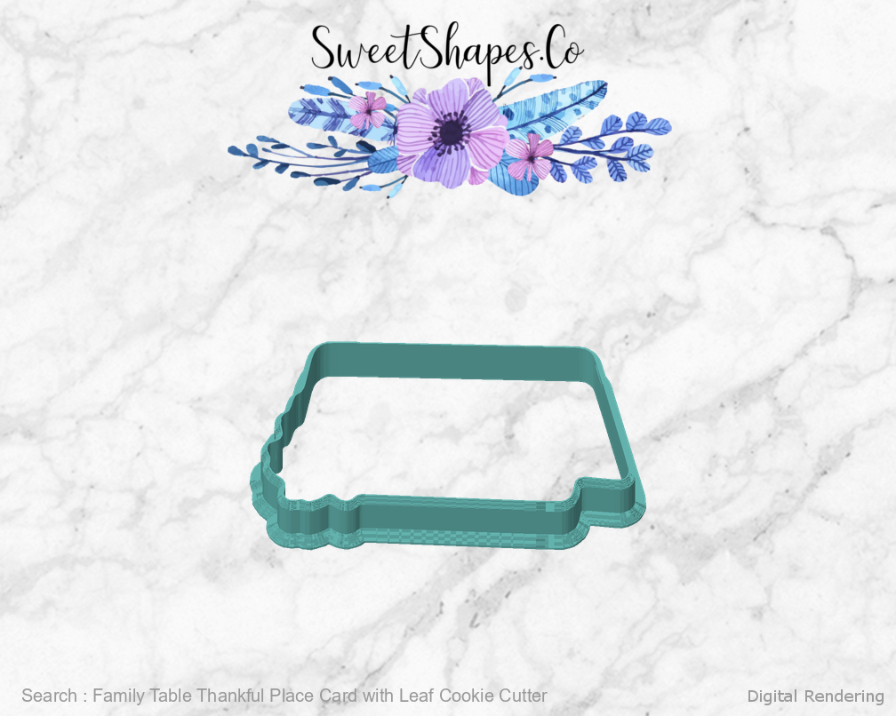Family Table Thankful Place Card with Leaf Cookie Cutter — front view
