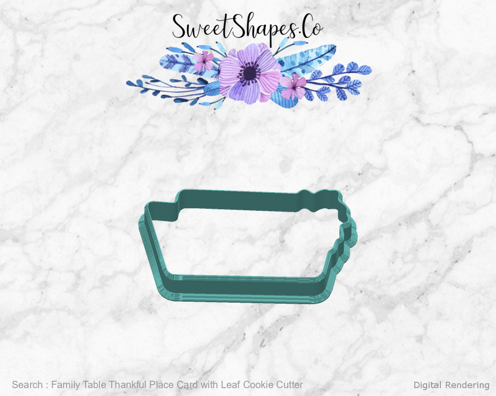Family Table Thankful Place Card with Leaf Cookie Cutter — back view