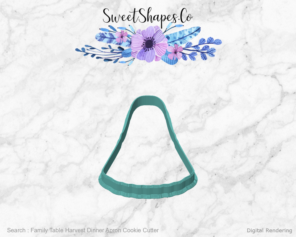 Family Table Harvest Dinner Apron Cookie Cutter — front view