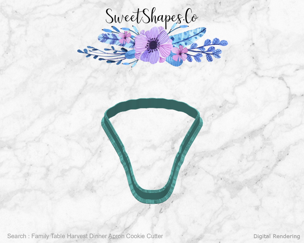 Family Table Harvest Dinner Apron Cookie Cutter — back view