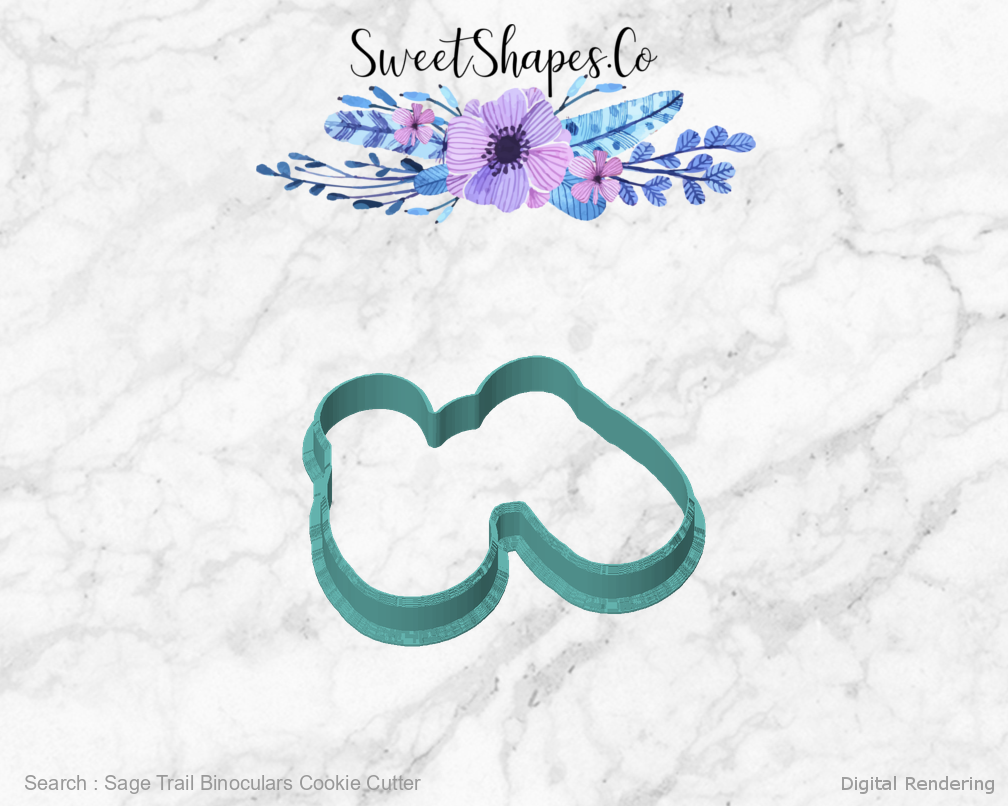 Sage Trail Binoculars Cookie Cutter — front view