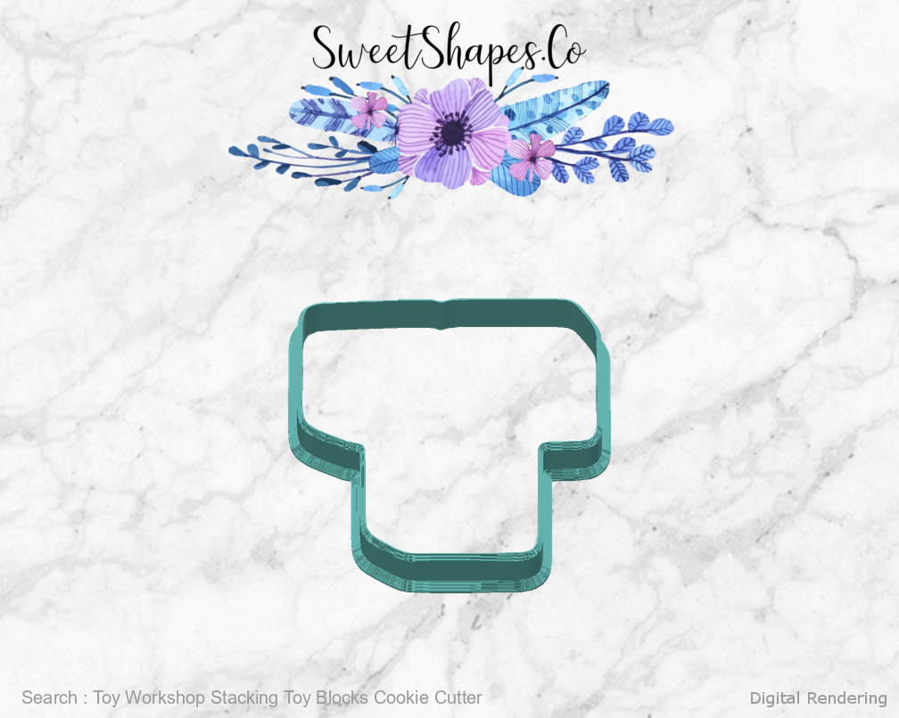 Toy Workshop Stacking Toy Blocks Cookie Cutter — back view