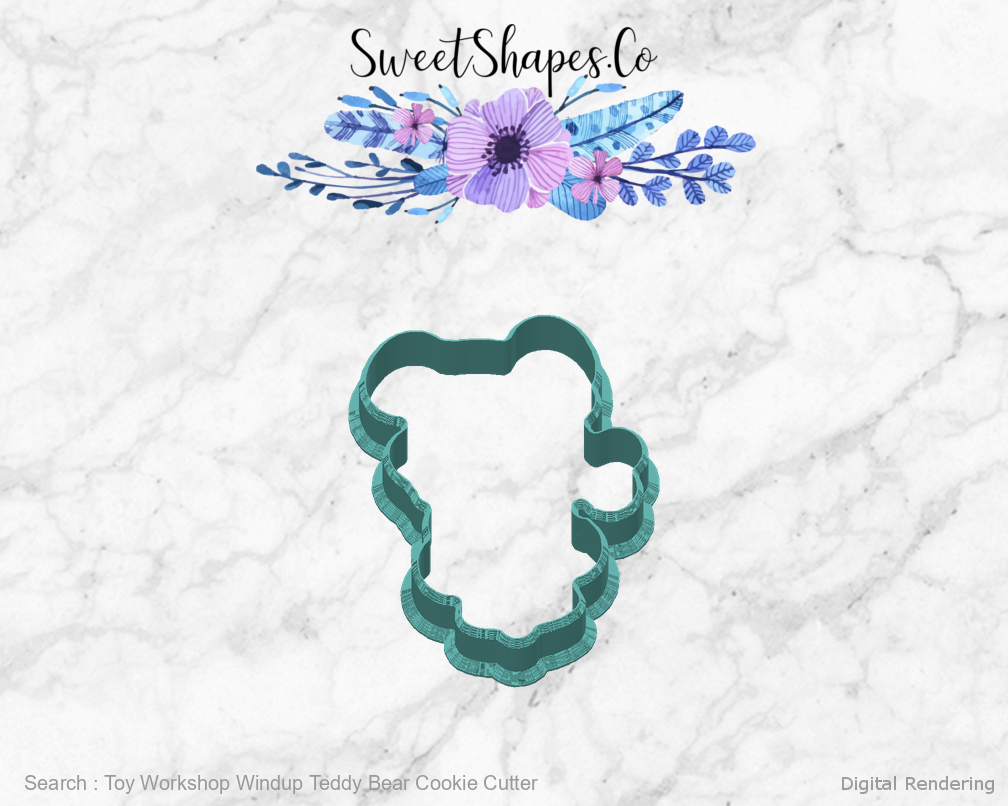 Toy Workshop Windup Teddy Bear Cookie Cutter — back view