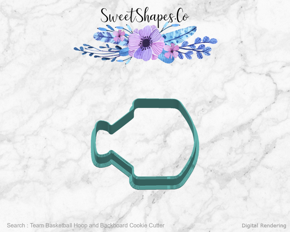 Team Basketball Hoop and Backboard Cookie Cutter — right view