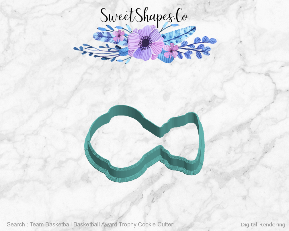 Team Basketball Basketball Award Trophy Cookie Cutter — left view