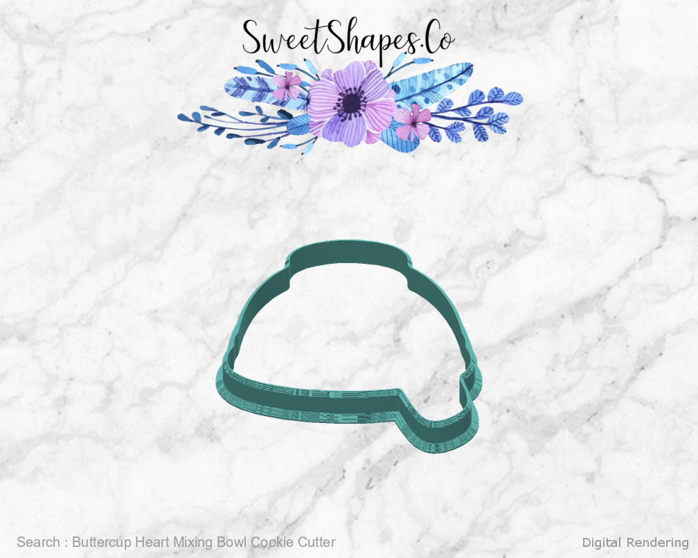 Buttercup Heart Mixing Bowl Cookie Cutter — back view