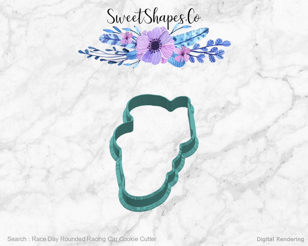 Race Day Rounded Racing Car Cookie Cutter — right view