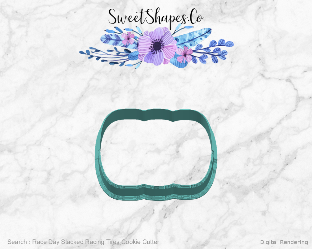 Race Day Stacked Racing Tires Cookie Cutter — right view