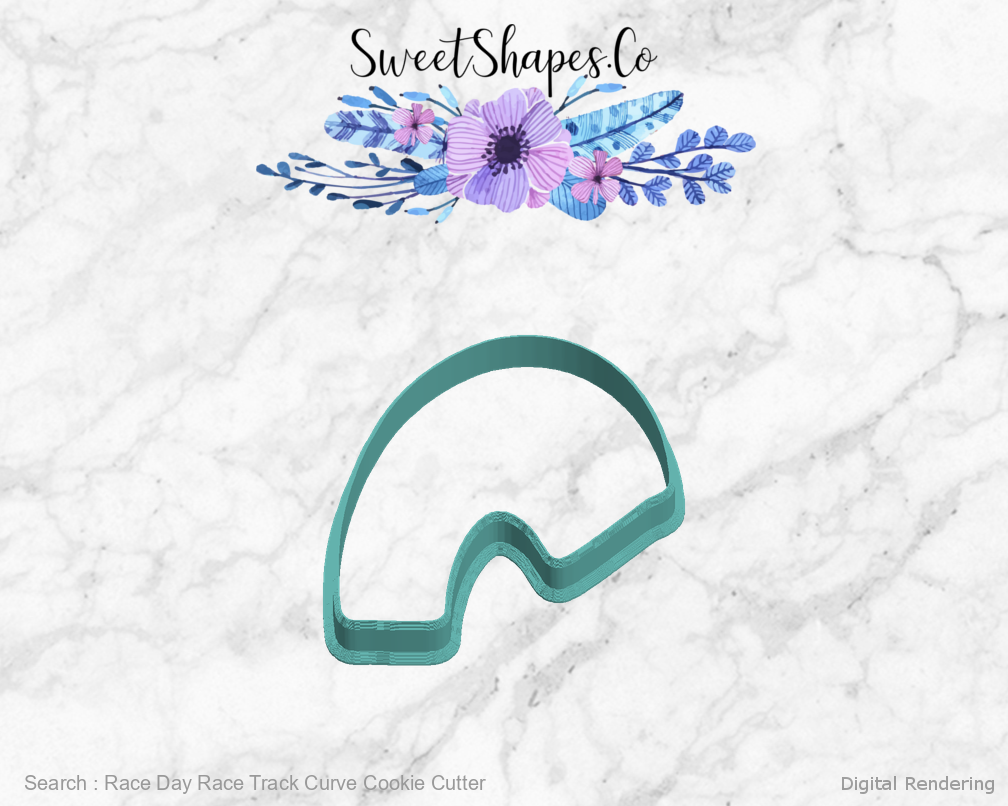 Race Day Race Track Curve Cookie Cutter — left view