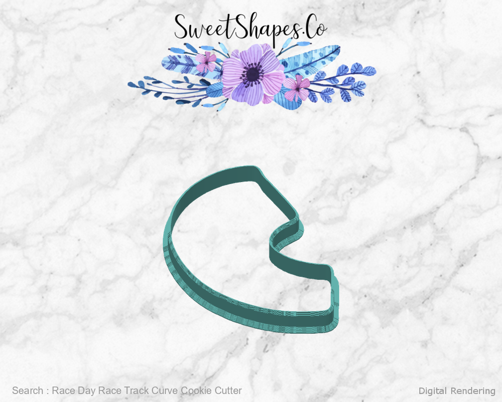 Race Day Race Track Curve Cookie Cutter — back view