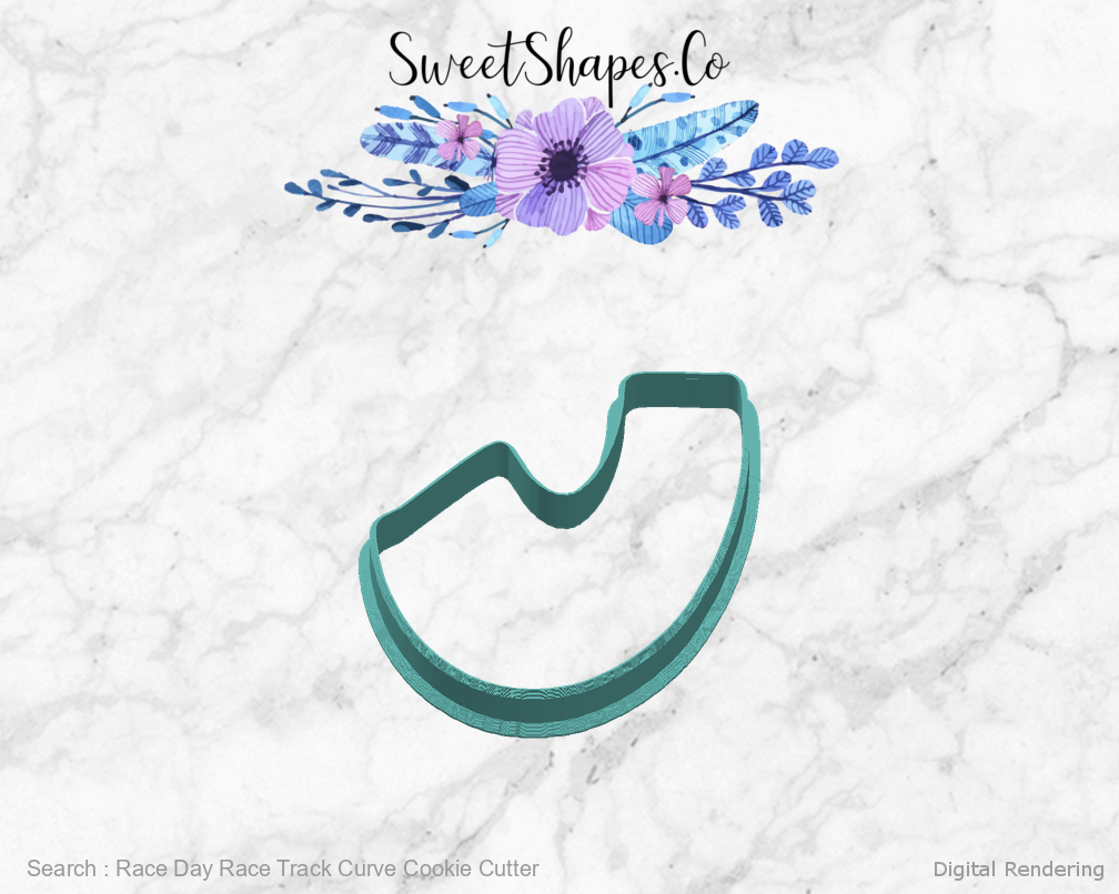 Race Day Race Track Curve Cookie Cutter — right view