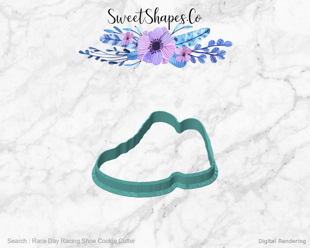 Race Day Racing Shoe Cookie Cutter — front view