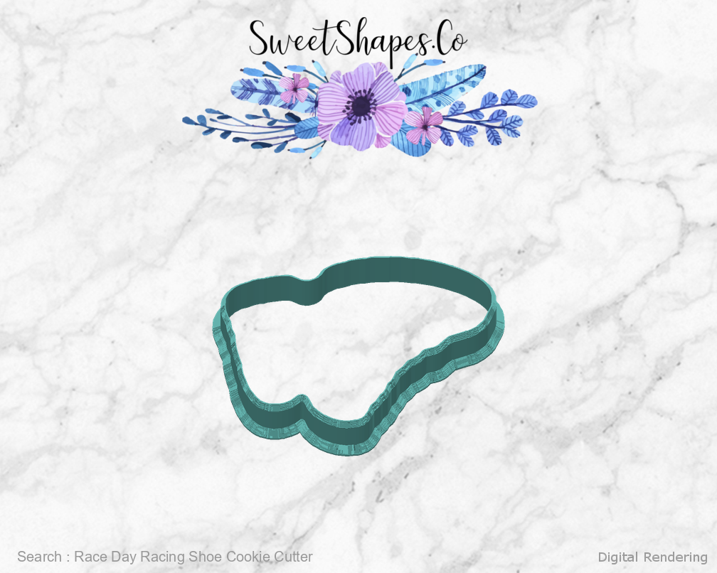 Race Day Racing Shoe Cookie Cutter — back view