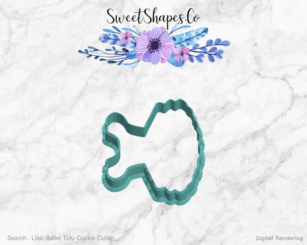 Lilac Ballet Tutu Cookie Cutter — left view