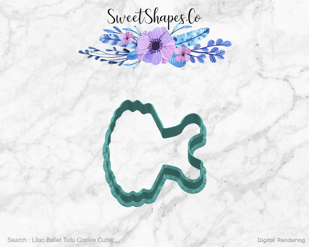 Lilac Ballet Tutu Cookie Cutter — right view