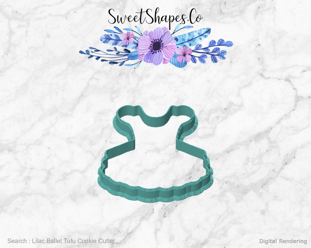 Lilac Ballet Tutu Cookie Cutter — front view