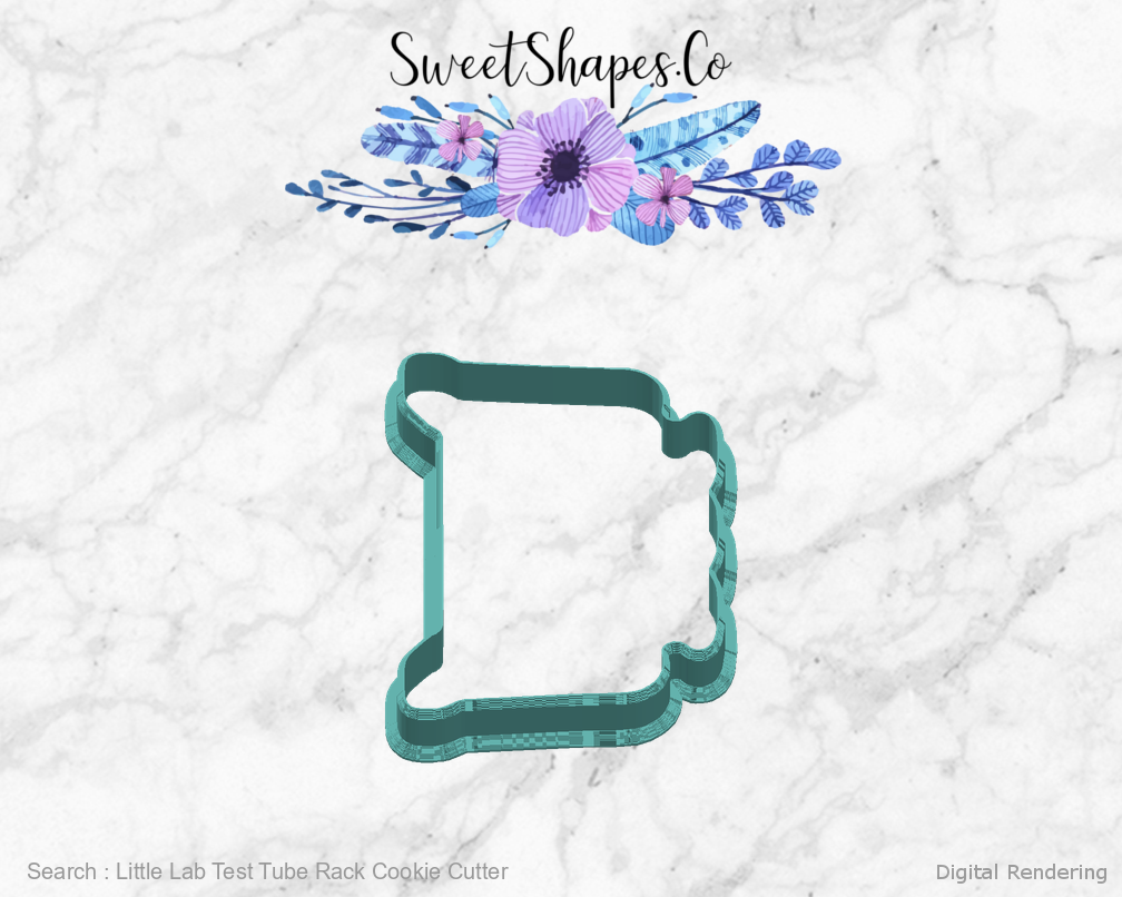 Little Lab Test Tube Rack Cookie Cutter — right view